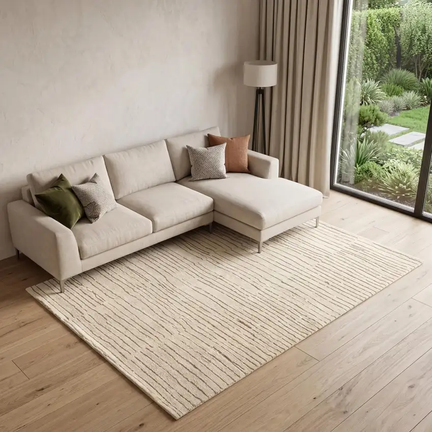 Beige and Gray Abstract Power Loom Distressed Area Rug Photo 1