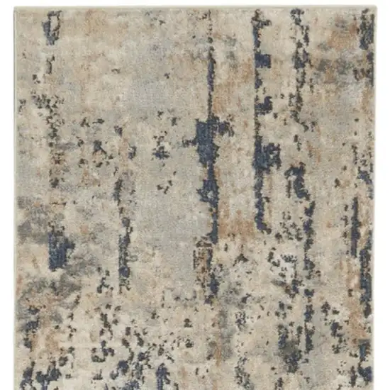 12' Beige And Gray Abstract Runner Rug Photo 3