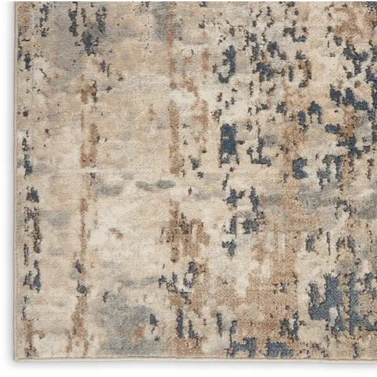 12' Beige And Gray Abstract Runner Rug Photo 6