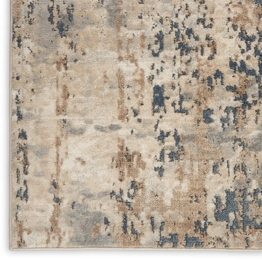 16' Beige And Gray Abstract Runner Rug Photo 8