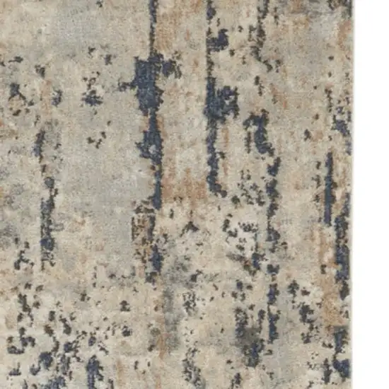 16' Beige And Gray Abstract Runner Rug Photo 1