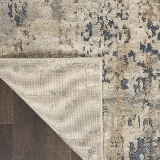 20' Beige And Gray Abstract Runner Rug Photo 9