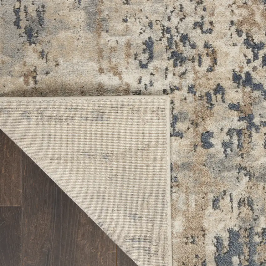 20' Beige And Gray Abstract Runner Rug Photo 9