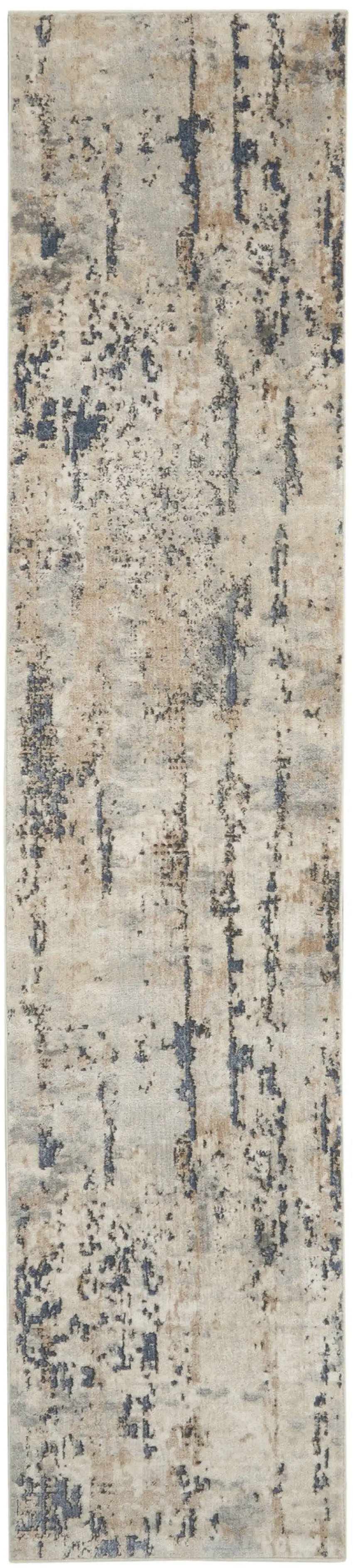 20' Beige And Gray Abstract Runner Rug Photo 4