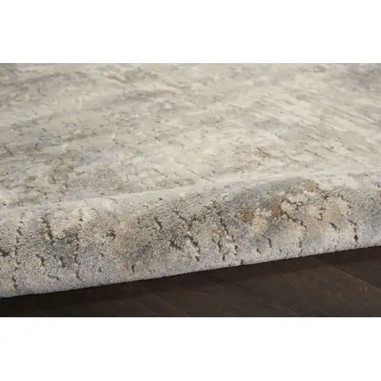 10' Beige And Gray Abstract Runner Rug Photo 9
