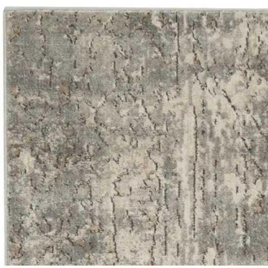 10' Beige And Gray Abstract Runner Rug Photo 1