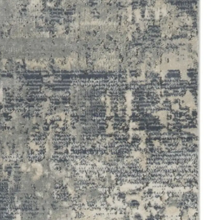10' Beige And Gray Abstract Runner Rug Photo 1