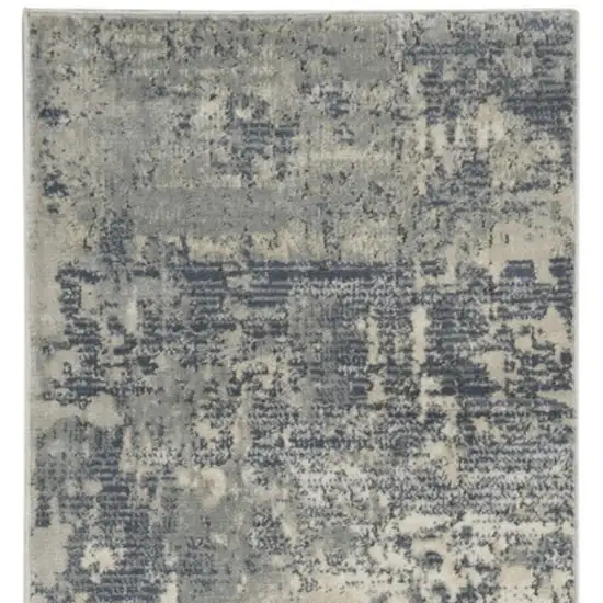 10' Beige And Gray Abstract Runner Rug Photo 3