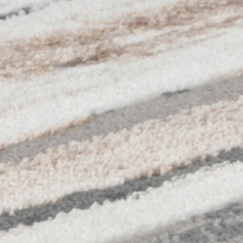 Beige and Gray Abstract Worn Faded Area Rug Photo 7