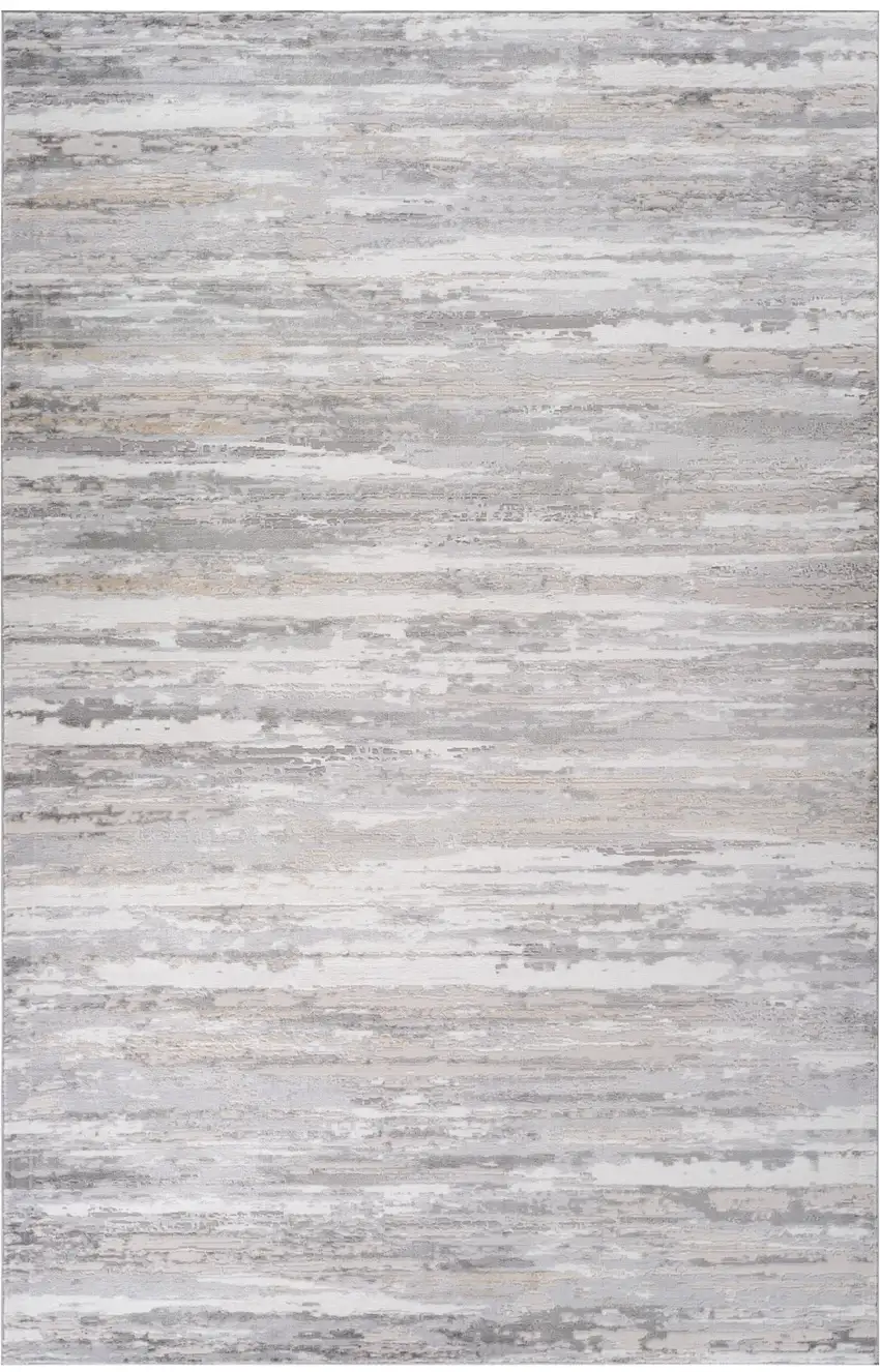 Beige and Gray Abstract Worn Faded Area Rug Photo 1