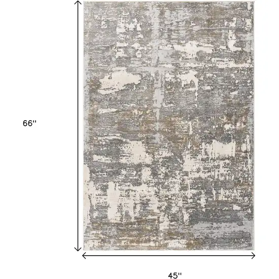 Beige And Gray Distressed Area Rug Photo 3