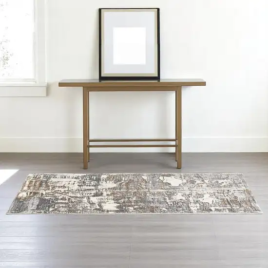 Beige And Gray Distressed Area Rug Photo 1