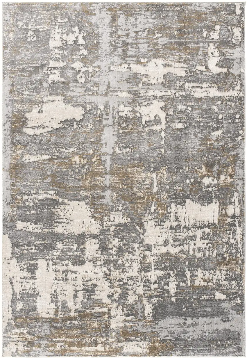 Beige and Gray Distressed Area Rug Photo 5