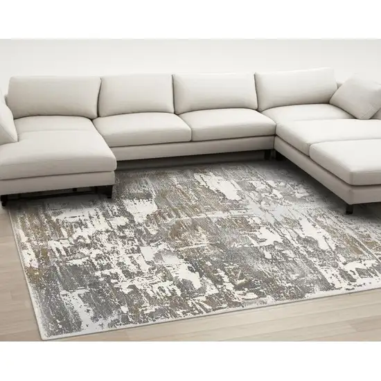 Beige And Gray Distressed Area Rug Photo 1