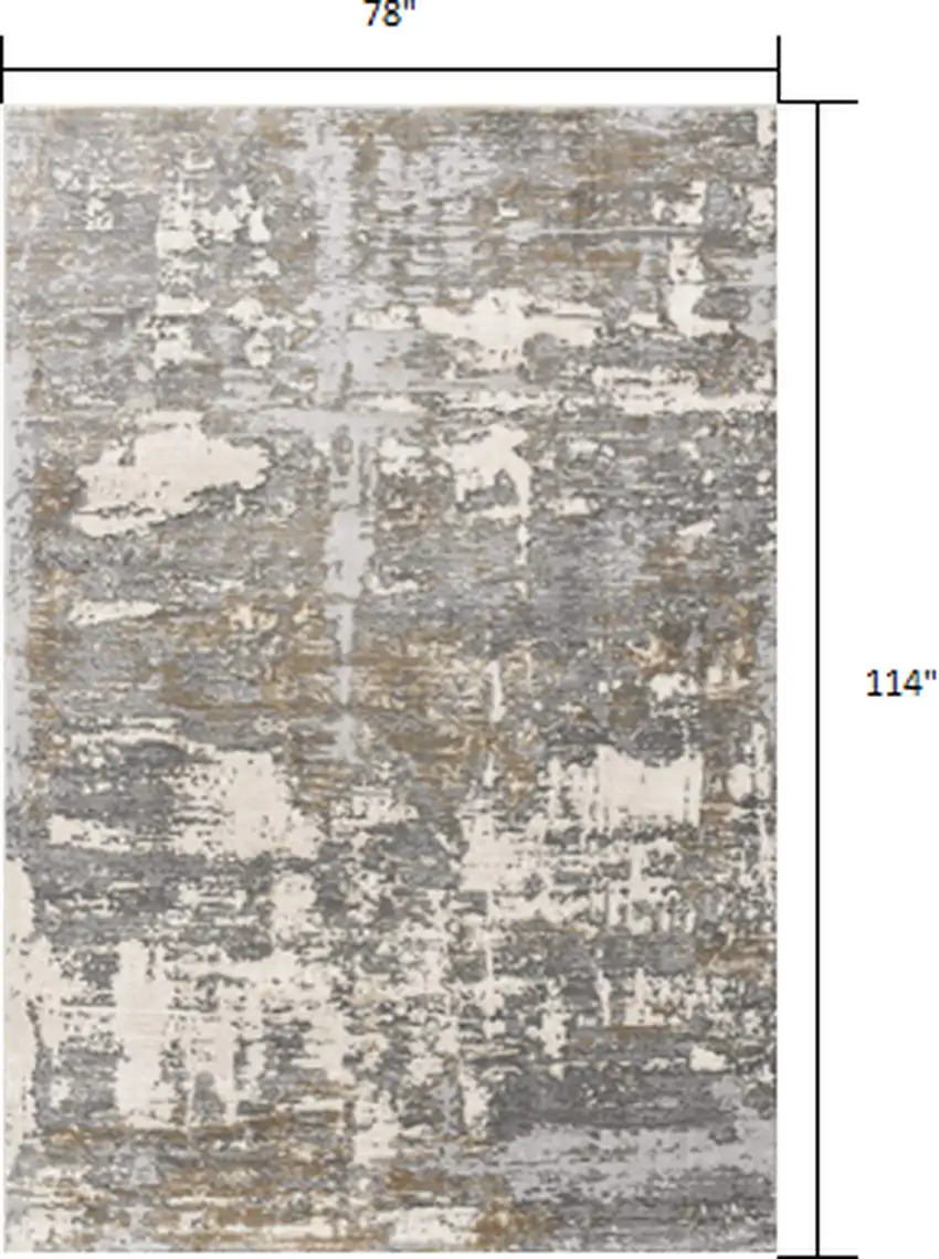Beige and Gray Distressed Area Rug Photo 2