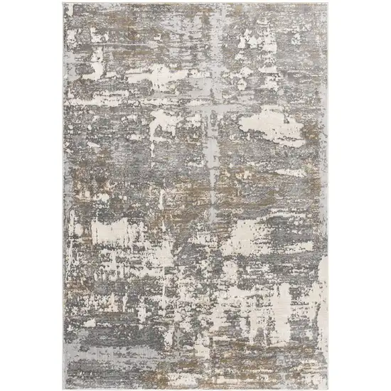 Beige And Gray Distressed Area Rug Photo 4