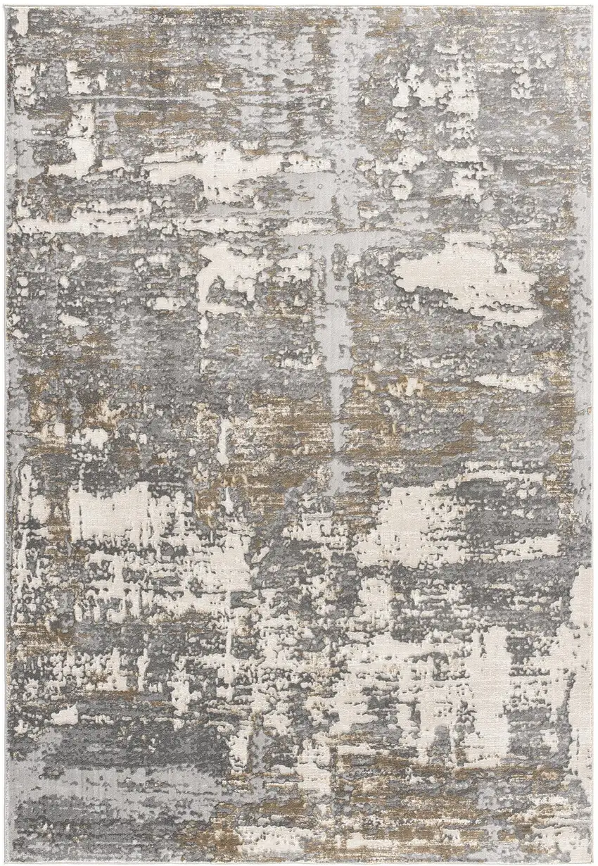Beige And Gray Distressed Area Rug Photo 4