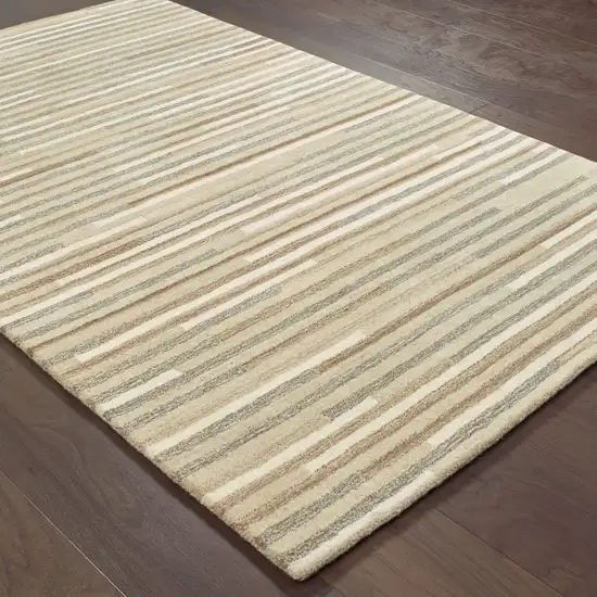 Beige and Gray Eclectic Lines Area Rug Photo 3