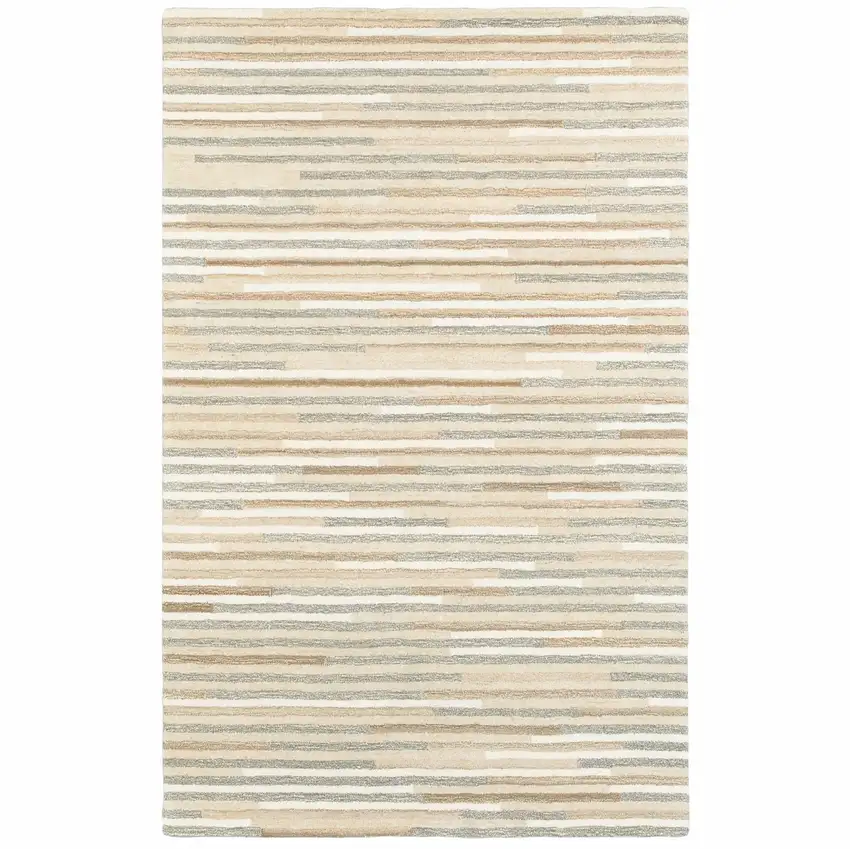 Beige and Gray Eclectic Lines Area Rug Photo 1