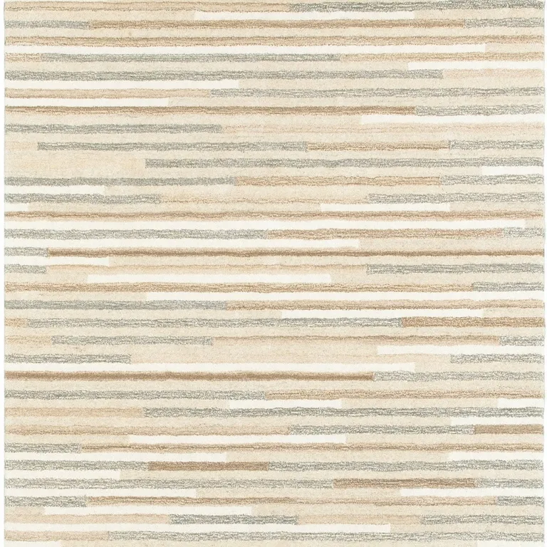 Beige and Gray Eclectic LinesArea Rug Photo 5