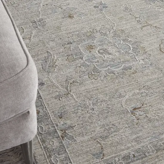 Beige And Gray Floral Medallion Area Rug Photo 8