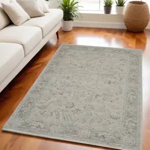 Photo of Beige and Gray Floral Power Loom Area Rug
