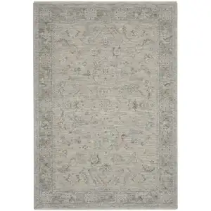 Photo of Beige and Gray Floral Power Loom Area Rug