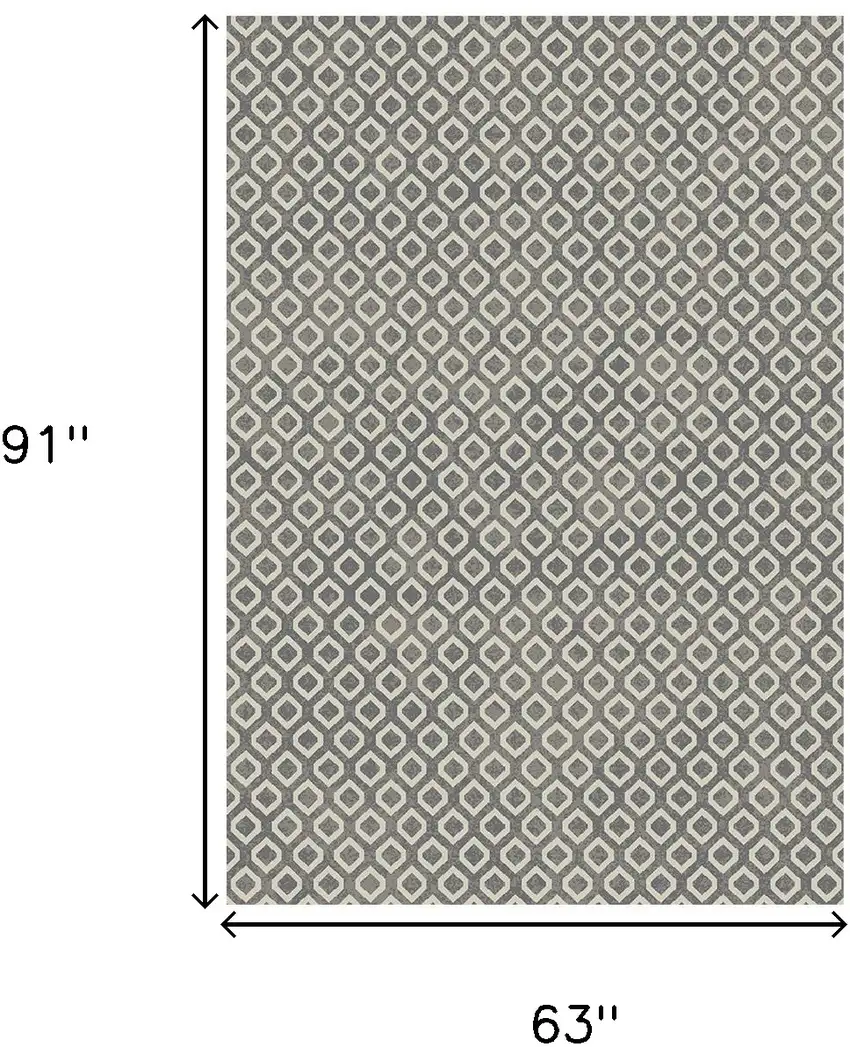 Beige and Gray Geometric Area Rug Photo 5