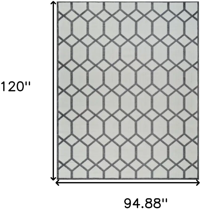 Beige and Gray Geometric Distressed Indoor Outdoor Area Rug Photo 3