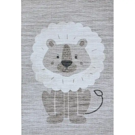 Beige and Gray Juvenile Animals Youthful Area Rug Photo 4