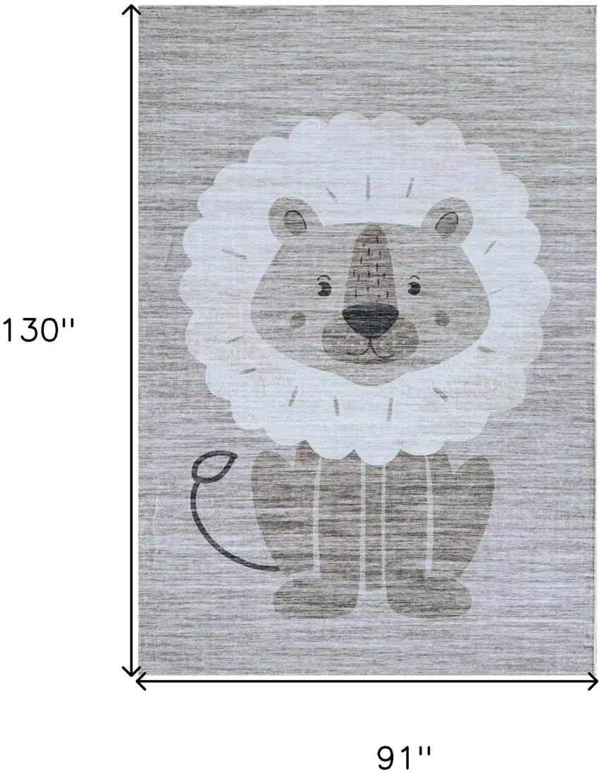 Beige and Gray Juvenile Animals Youthful Area Rug Photo 5