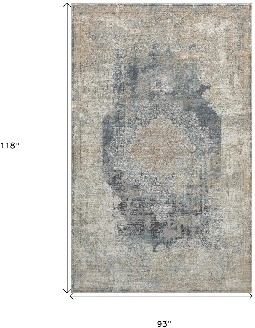 Beige and Gray Medallion Area Rug Photo 3