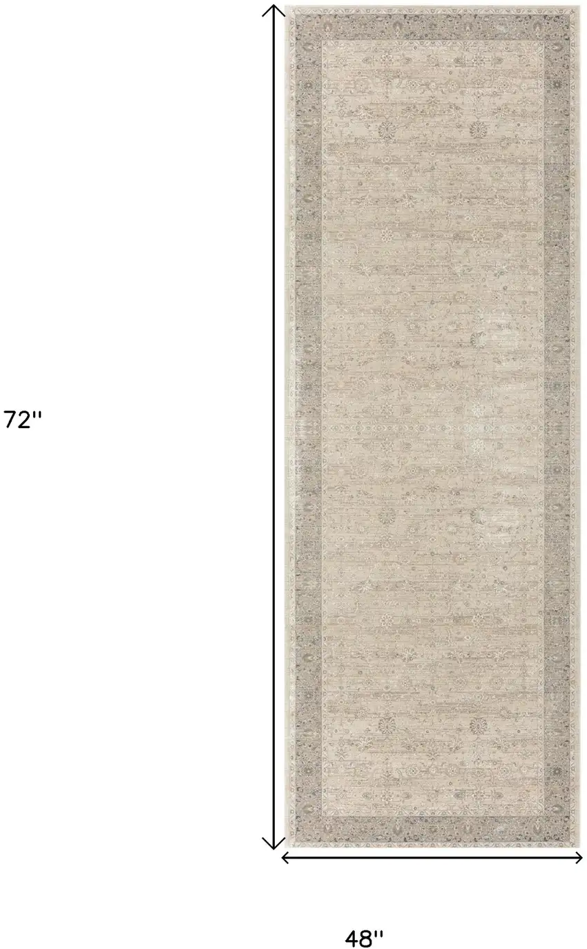 Beige and Gray Medallion Area Rug Photo 3