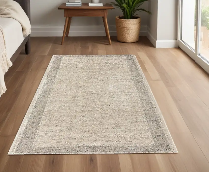 Beige and Gray Medallion Area Rug Photo 1