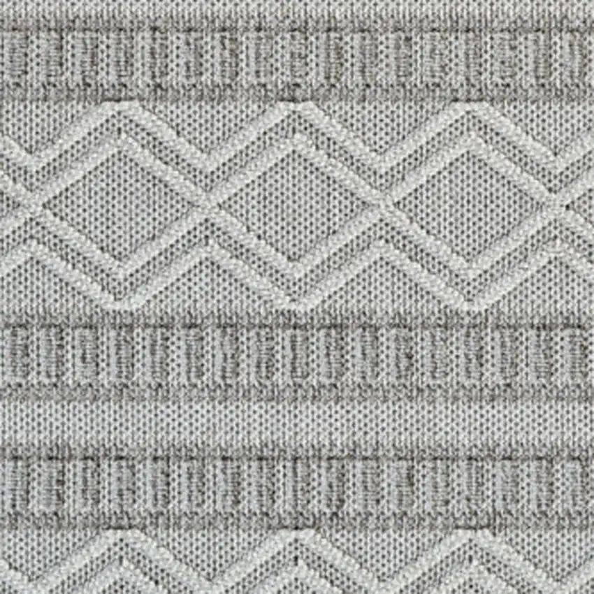 Beige and Gray Striped Distressed Indoor Outdoor Area Rug Photo 4