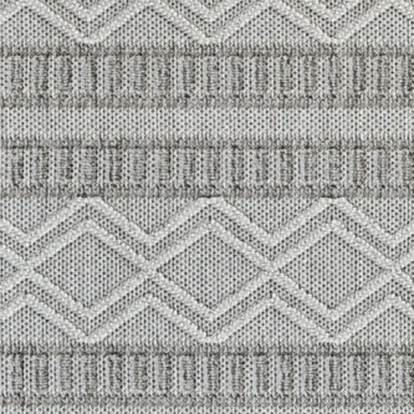 Beige and Gray Striped Distressed Indoor Outdoor Area Rug Photo 6