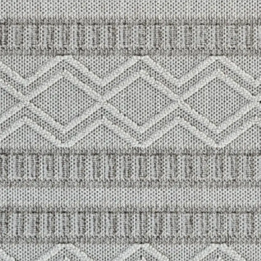 Beige and Gray Striped Distressed Indoor Outdoor Area Rug Photo 3