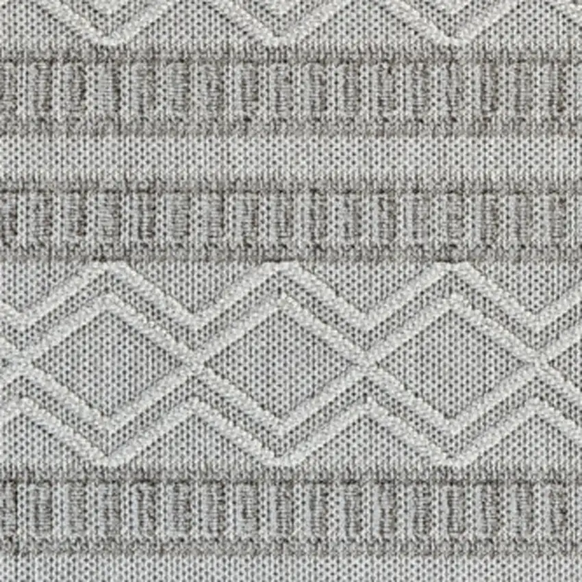 Beige and Gray Striped Distressed Indoor Outdoor Area Rug Photo 4