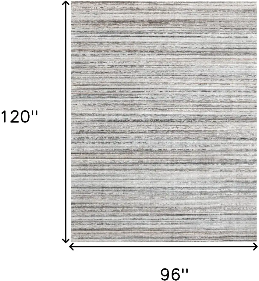 Beige and Gray Wool Blend Abstract Lines Hand Loomed Area Rug Photo 3