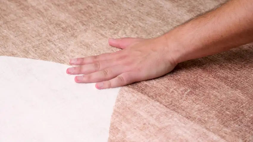 Beige and Green Abstract Distressed Area Rug Photo 7