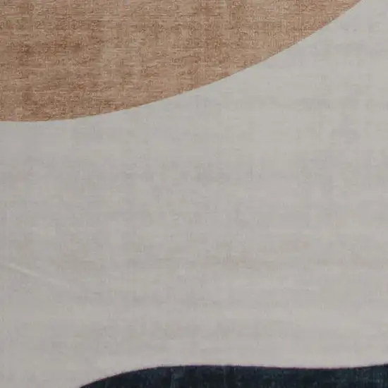 Beige and Green Abstract Distressed Area Rug Photo 3