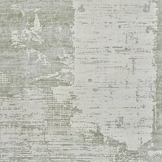 Beige and Green Abstract Distressed Area Rug Photo 3