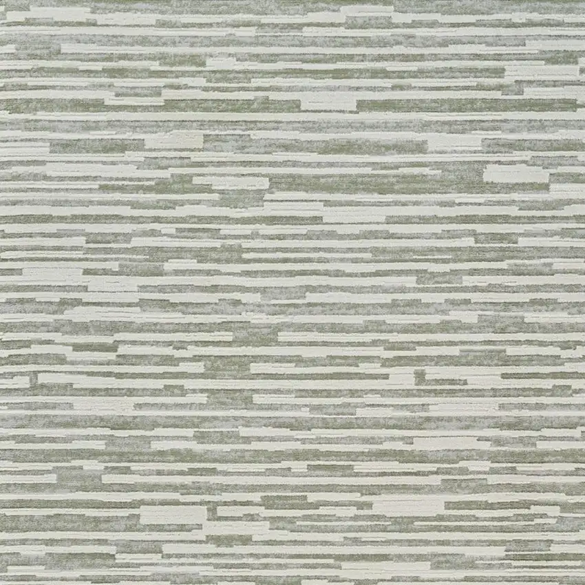 Beige and Green Abstract Distressed Area Rug Photo 3