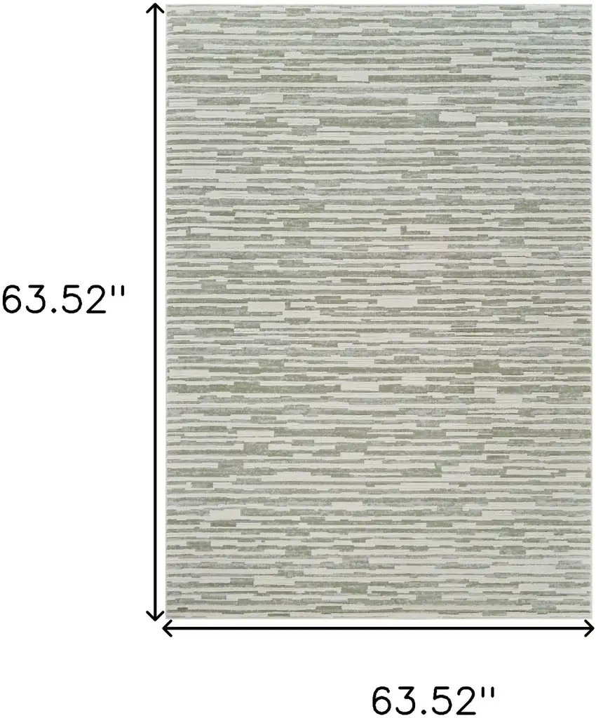 Beige and Green Abstract Distressed Area Rug Photo 3