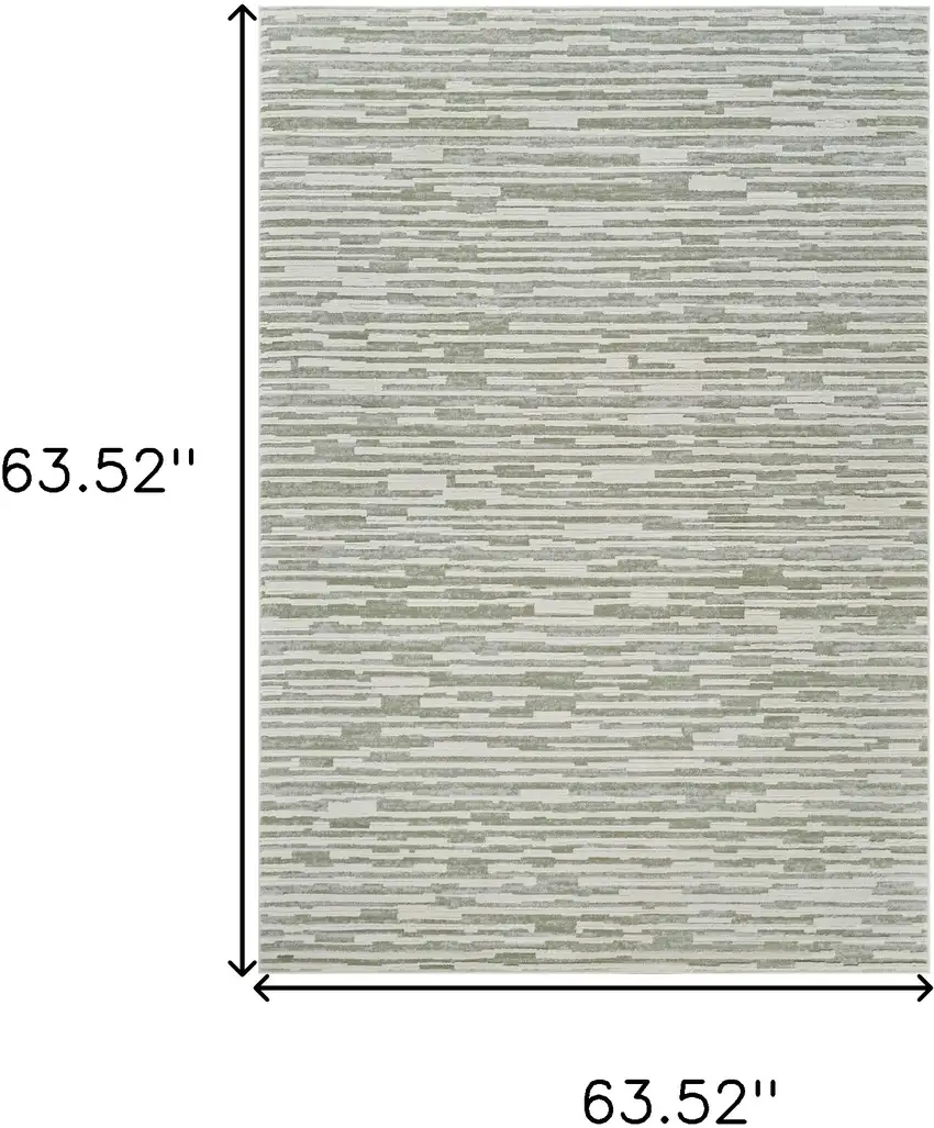 Beige and Green Abstract Distressed Area Rug Photo 3