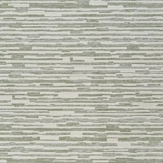Beige and Green Abstract Distressed Area Rug Photo 3