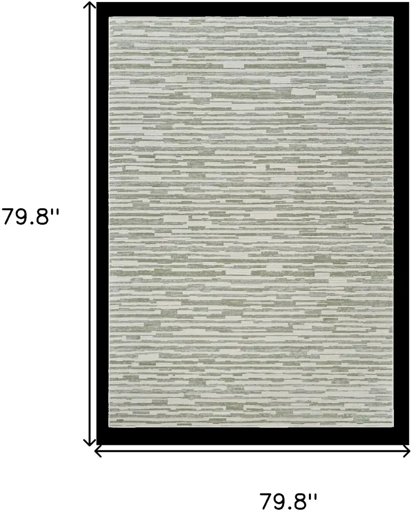 Beige and Green Abstract Distressed Area Rug Photo 6