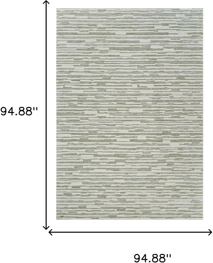 Beige and Green Abstract Distressed Area Rug Photo 3