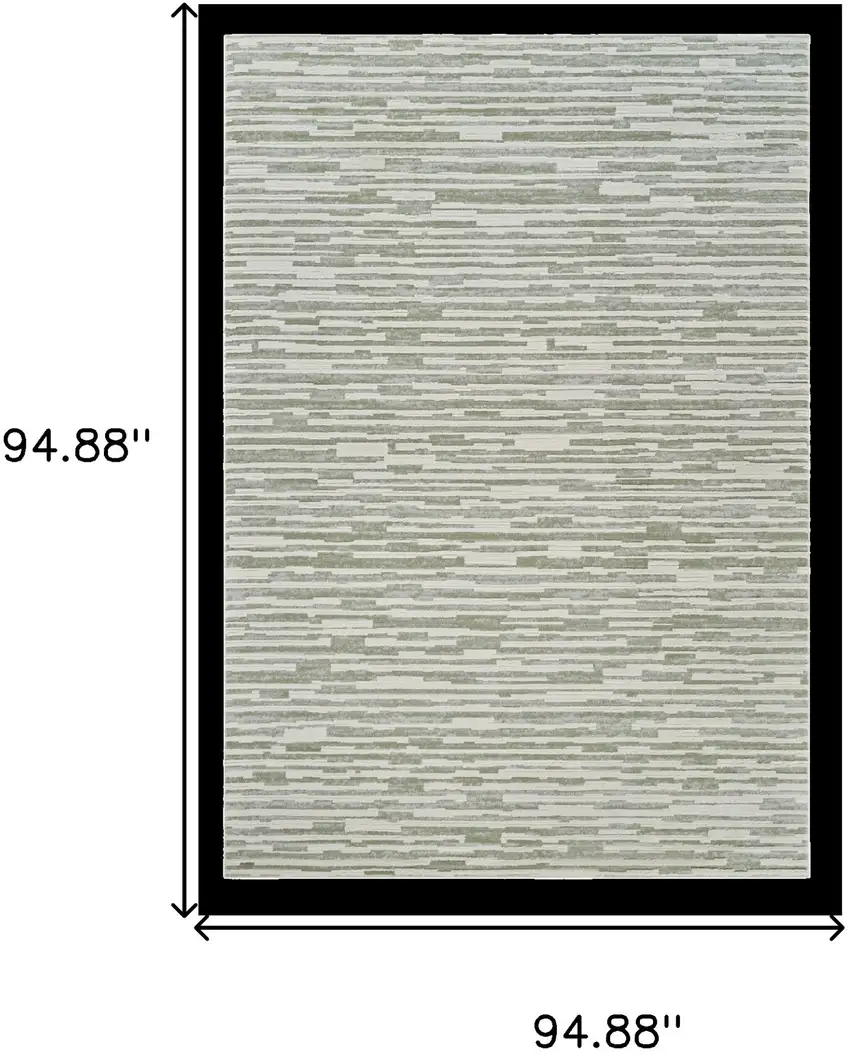 Beige and Green Abstract Distressed Area Rug Photo 6