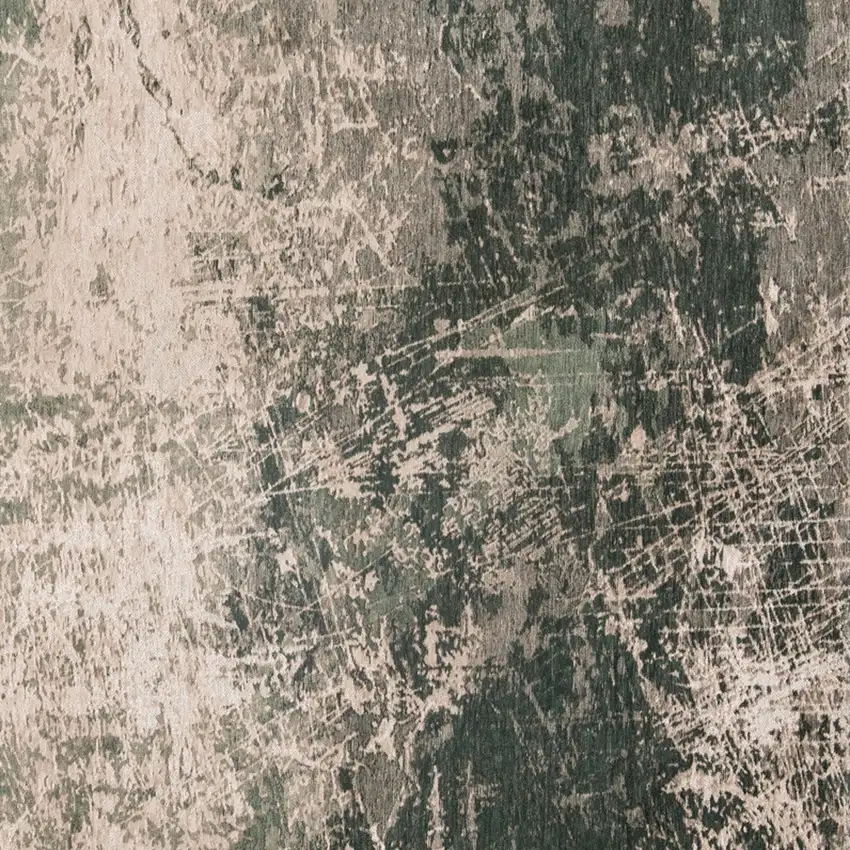 Beige and Green Abstract Non Skid Area Rug Photo 5